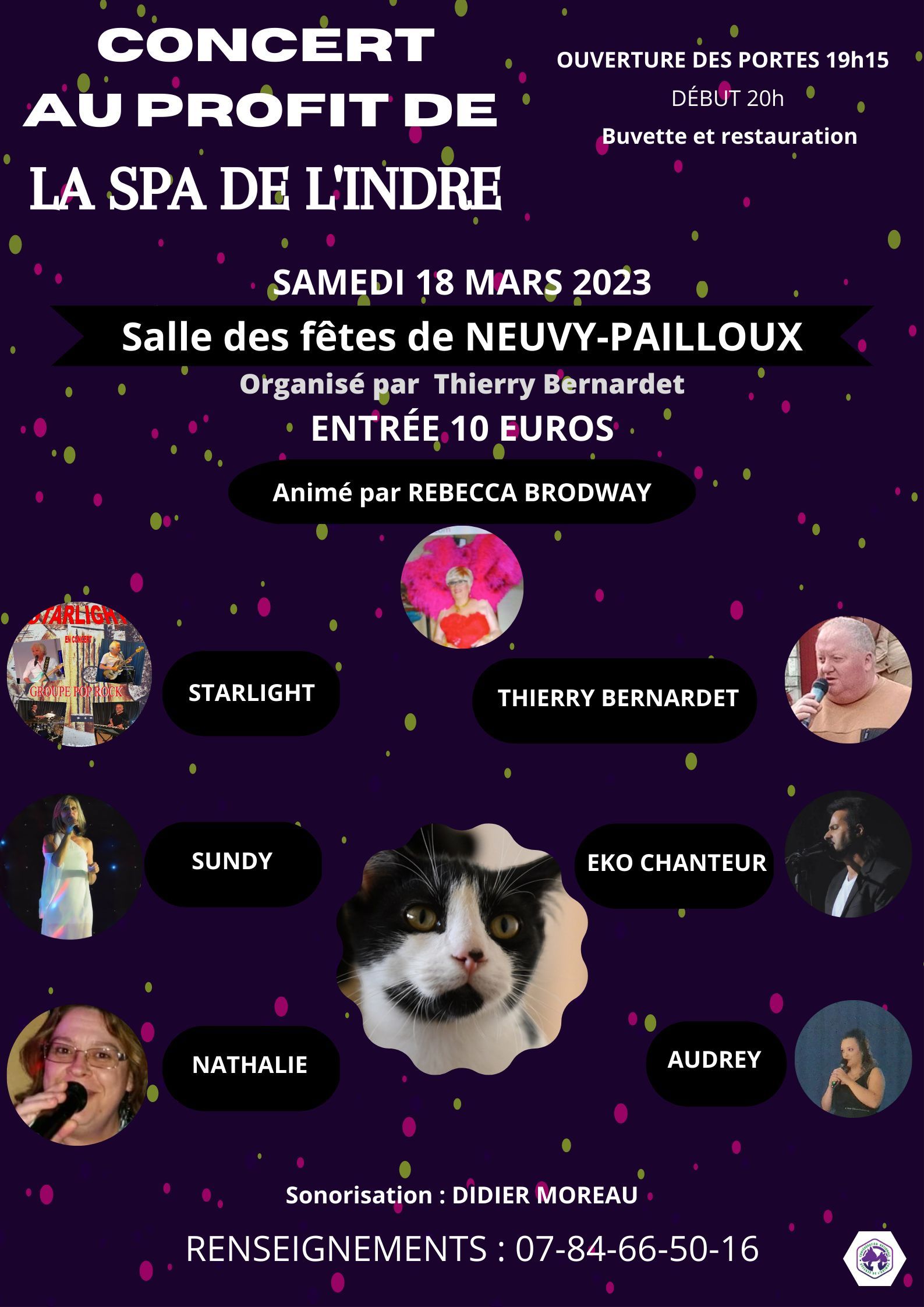 CONCERT LE 18/03/23 AU PROFIT DES ANIMAUX DE LA SPA DE L'INDRE